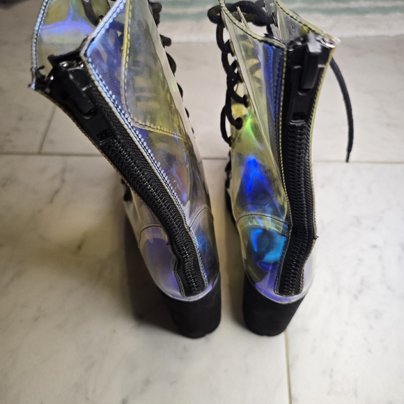 Club Exx Holographic Platform Boots - Picture 5 of 6